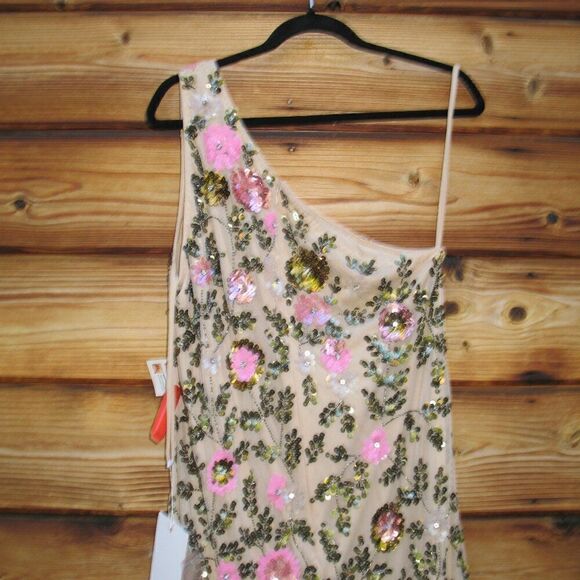 Mac Duggal 10903 Womens FLORAL SEQUINED ONE SHOULDER COLUMN GOWN - Picture 11 of 15